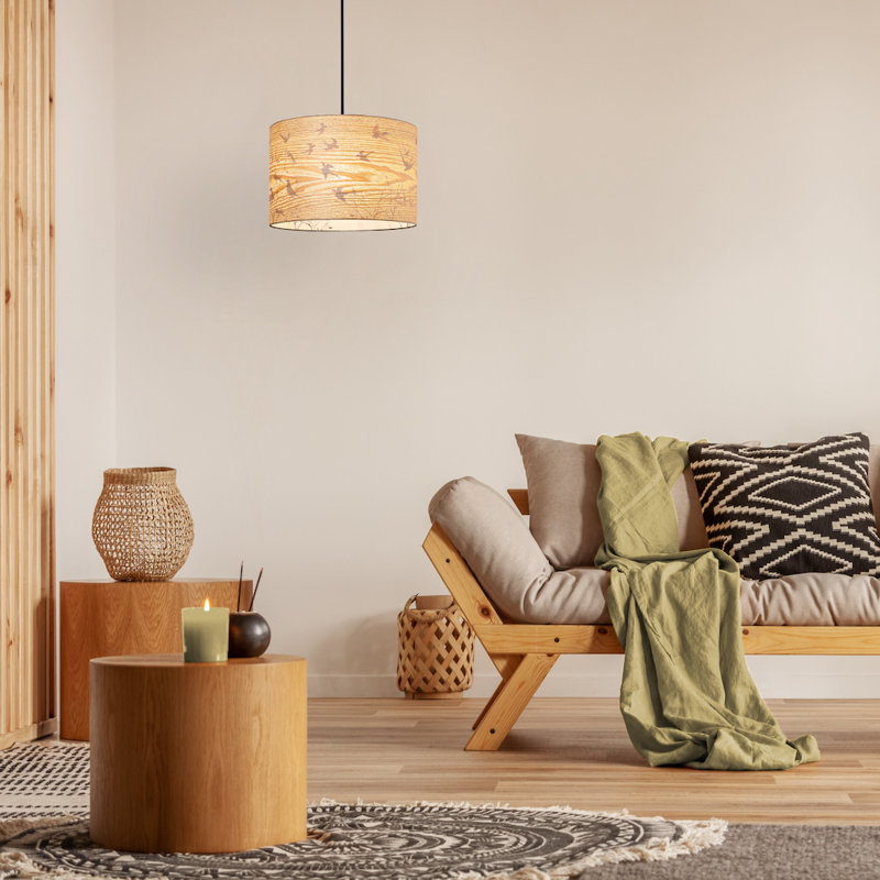 20cm H Plastic Drum Lamp Shade ( Screw On ) in Brown