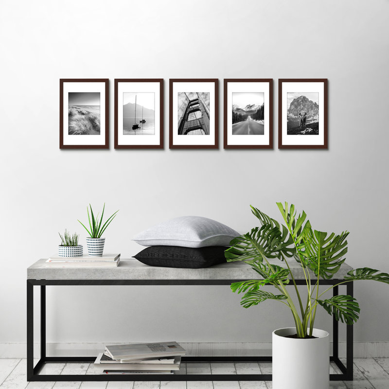 Cadres muraux avec passe-partout Gallery, Acajou, 8" x 12" with mat for 6" x 8"