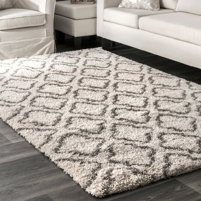 Tapis géométrique ivoire Custer