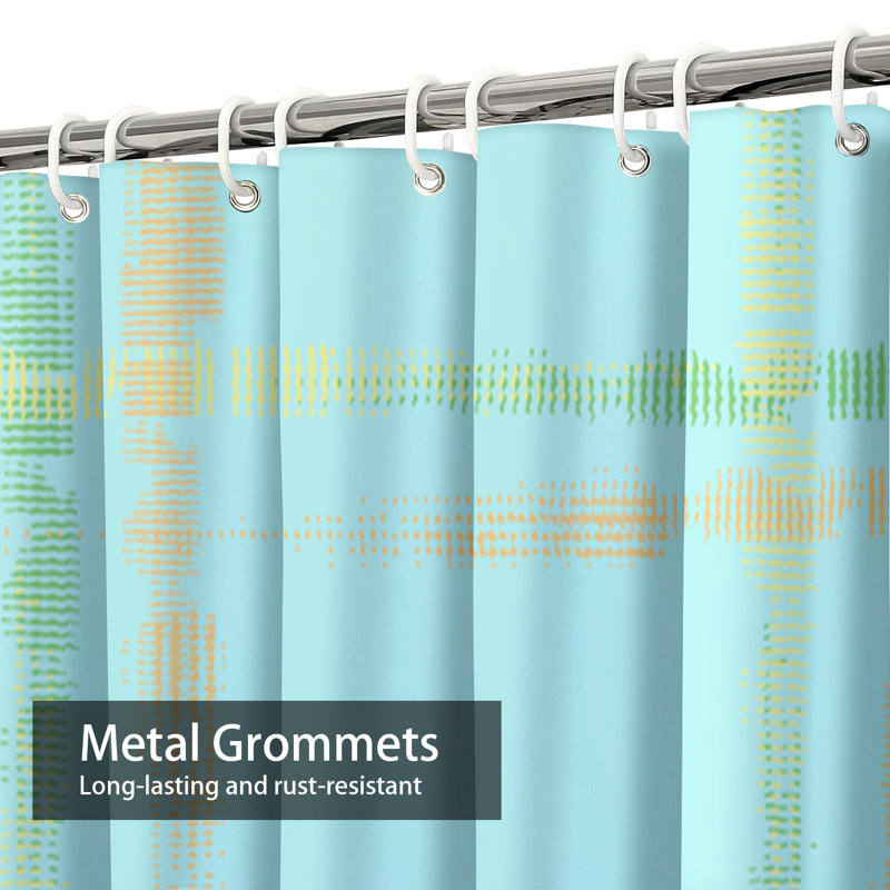Rideau de douche horizontal en tissu écossais à rayures grunge avec 12 crochets, L 72 po x l 72 po