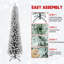 Arbre de Noël floqué au crayon - arbre en PVC mince avec pointes enneigées, conception peu encombrante, effet de neige réaliste, support en métal robuste, installation facile-1023734402