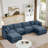 CloudHaven 130.7" U-Shaped Modular Sectional Sofa with 2 Movable Ottomans, 4-Seater Chenille Cloud Couch Set for Living Room, DIY Combination with High-Resiliency Memory Foam-1599235756