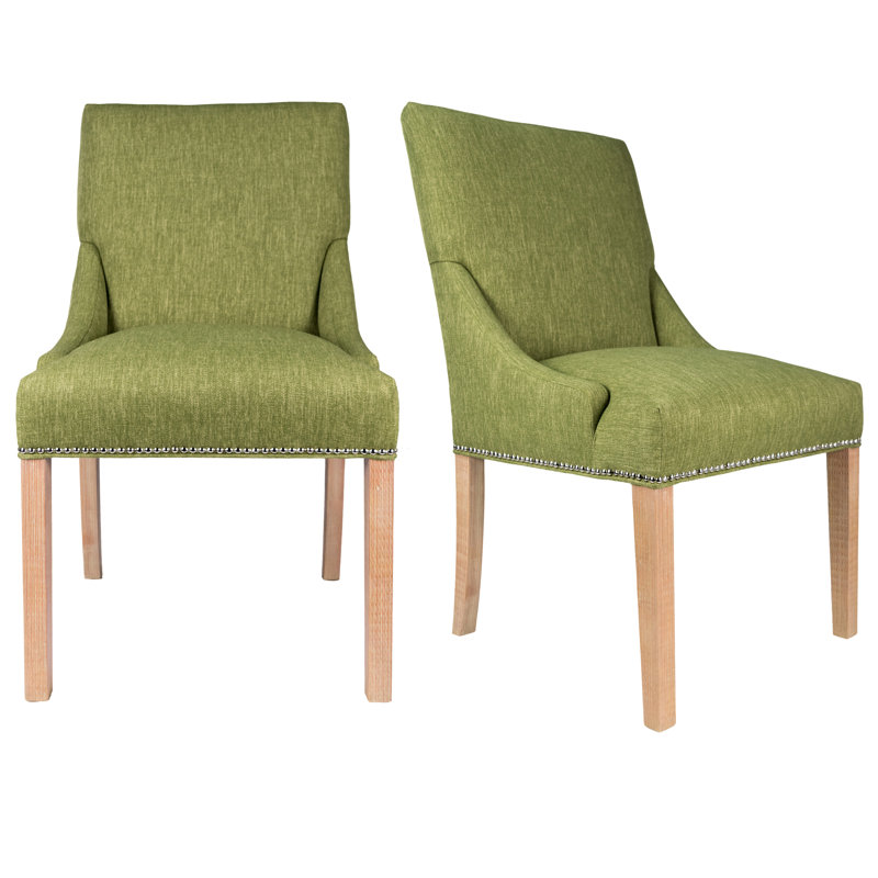 Chaise parsons rembourrée Anaisia, Blanc, Herbe