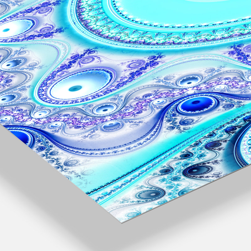 Turquoise ondulé courbes et cercles - horloge murale moderne, H 32 po x l 24 po x P 1 po