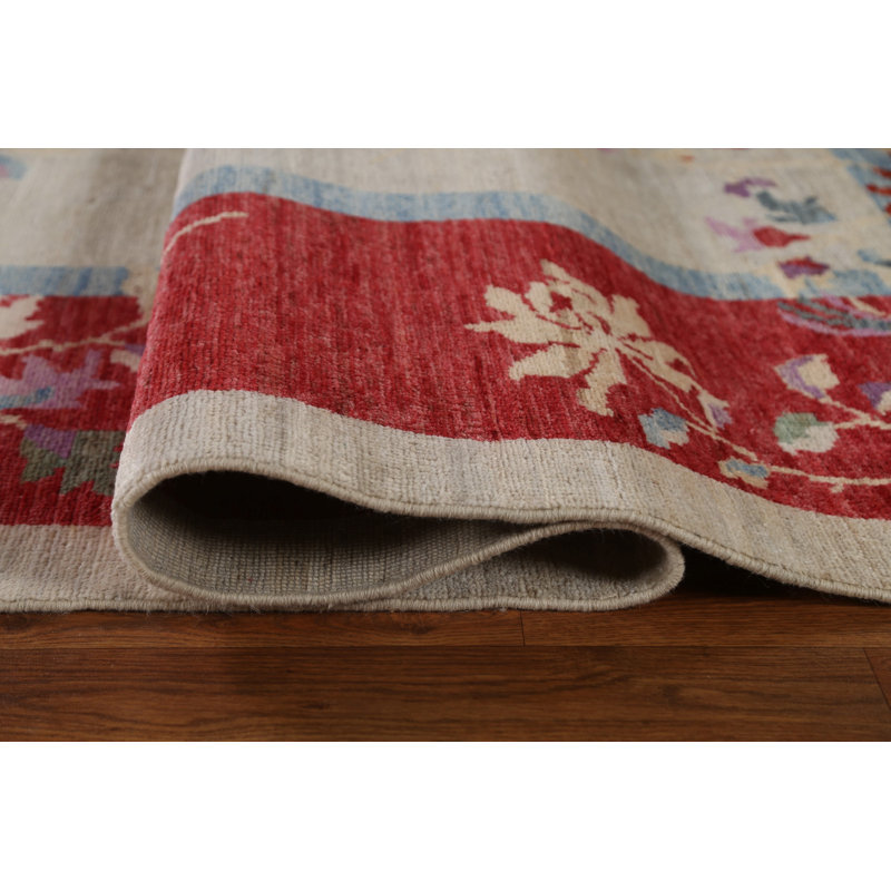 Tapis de style oriental végétal noué à la main 10 x 14 Art Deco