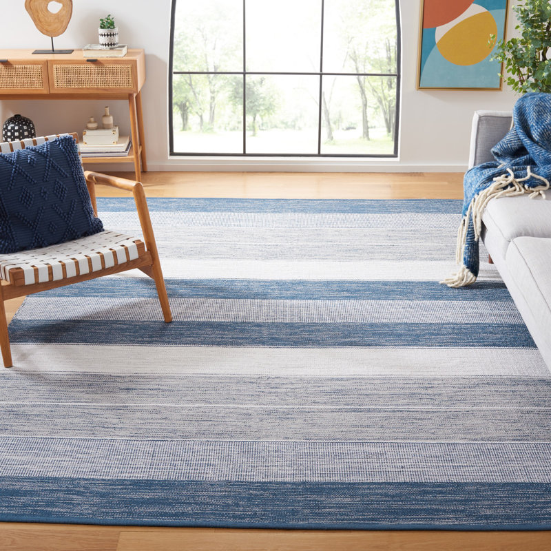 Tapis rayé en coton Maury, Rectangle 8 pi x 10 pi