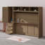 Lit escamotable à rangements multiples avec garde-robe, tiroirs et tablettes ouvertes