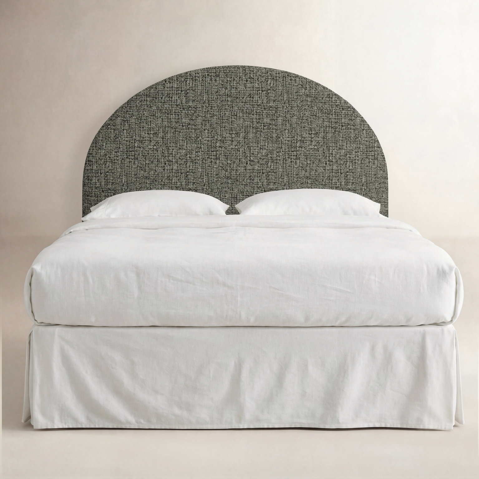 Fabria Upholstered Headboard, Modern Pepper Tweed, Full / Double