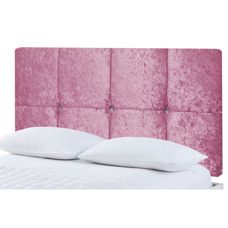 Upholstered Headboard, Small Single (2'6), Pink Velvet