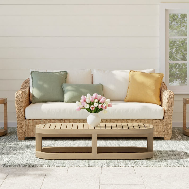 Emory Acacia Wood Coffee Table With Light Teak Finish