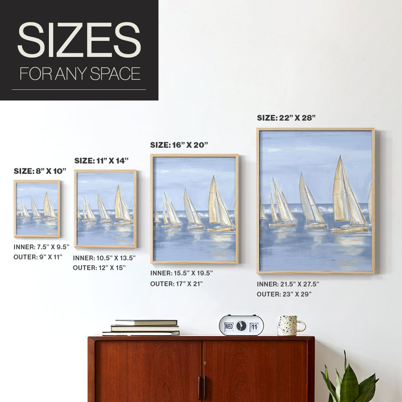 NAUTICAL Series VII, reproduction encadrée - bois massif, Natural, 21" H x 17" W