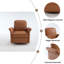 Fauteuil pivotant moderne avec accoudoirs et base en bois