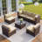 7-Piece Silverts Rattan Patio Set: Slanted Backrest, Weather-Resistant Frame & Cushions-1066037669