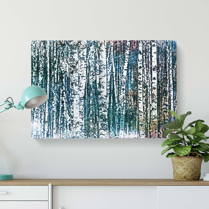 A Birch Tree Forest - Wrapped Canvas Painting, 61 cm H x 91.4 cm W