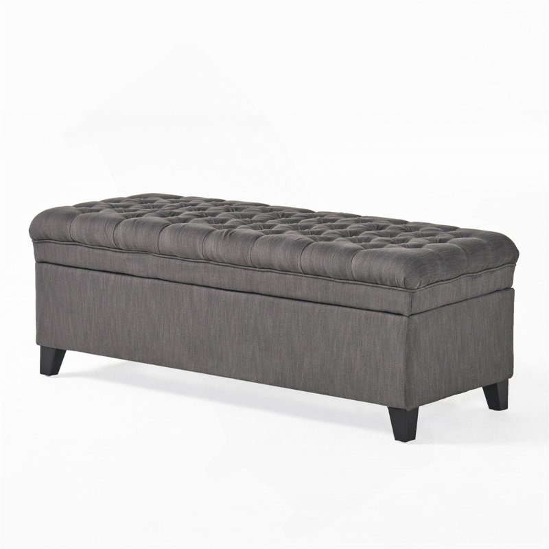 Modern storage ottoman, Fabric, Gray