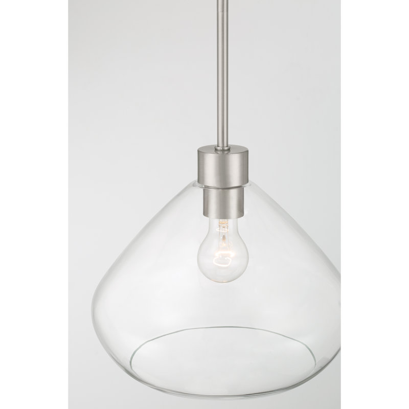 Luminaire suspendu 1 lumière 12,5 po Elaris, Clair, Nickel