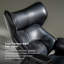 Chaise pivotante inclinable en cuir véritable avec appui-tête réglable et repose-pieds pour le salon, le bureau, la chambre à coucher et le bureau. Fauteuil inclinable de luxe en cuir véritable pour lire et se détendre (noir)-1771956710