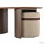 Ensemble de table basse ovale gain de place avec 2 poufs