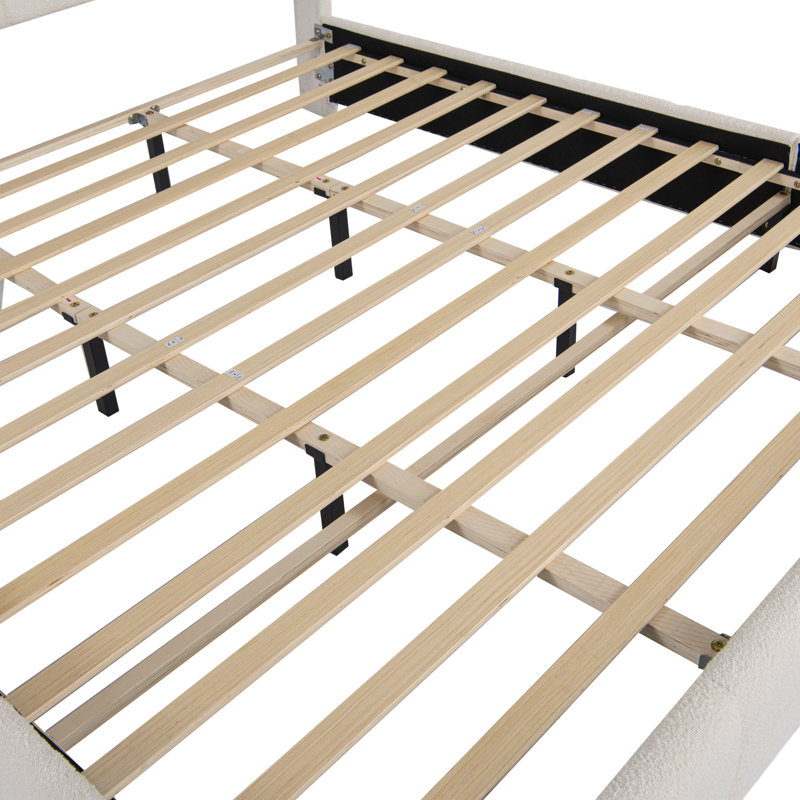 Mayson Upholstered Bed Frame, King, Beige