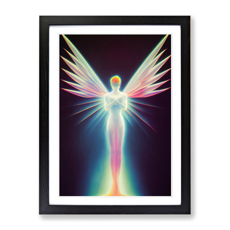 FRM-V0523-83X Angel Hypreprism - Single Picture Frame Print, 46cm H x 34cm W x 2cm D, Oak Framed