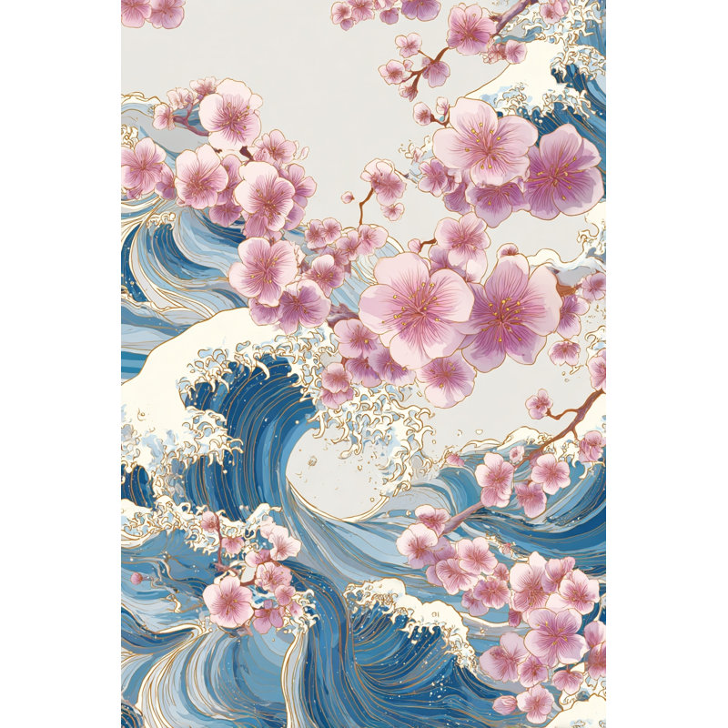 Art mural sur toile Cherry Waves Harmony, H 40 po x l 30 po x P 1,5 po