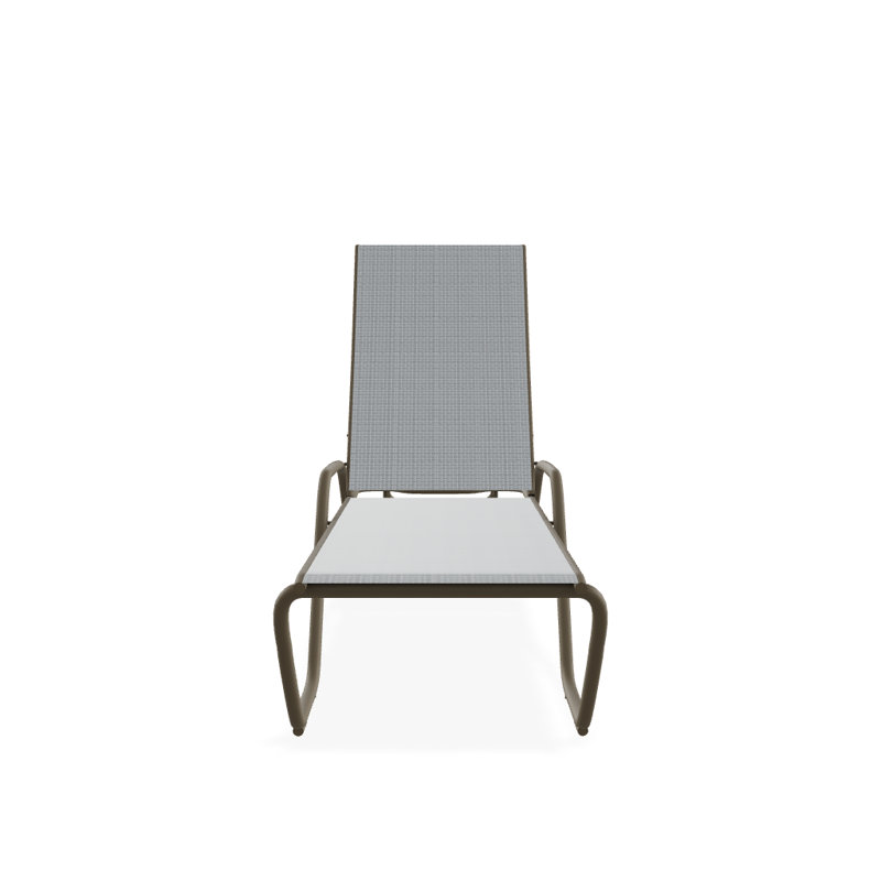 Outdoor Rust-Resistant Metal Chaise Lounge, Textured Beachwood, Boulder