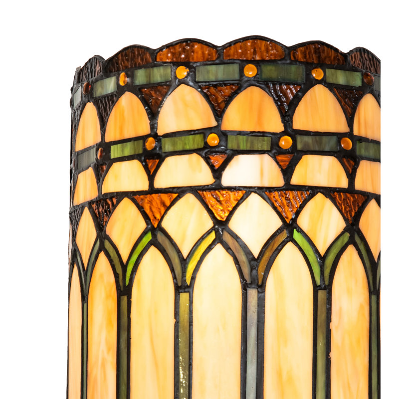 2 - Light Flush Mounted Sconce, Beige/Green/Brown/Amber