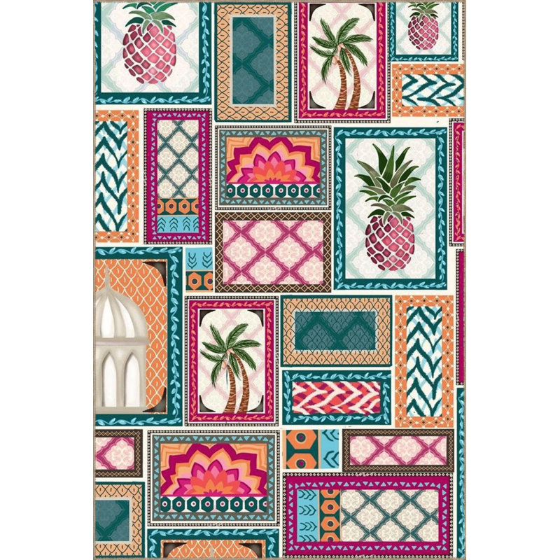 Tapis tissé à motif géométrique, Tapis de couloir 2 pi 6 po x 9 pi 11 po