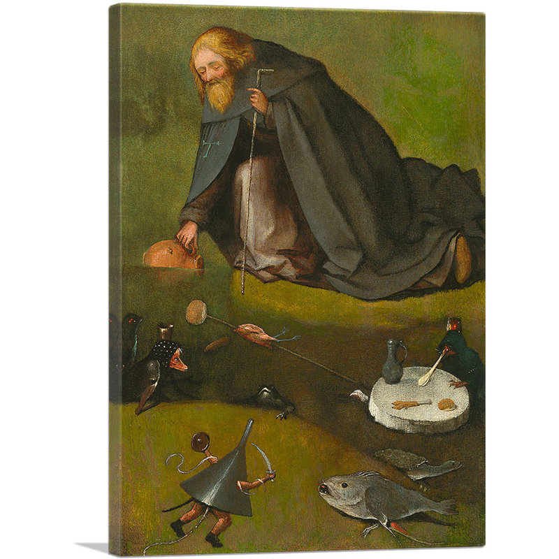 " The Temptation Of St Anthony Detail 1510 " by Hieronymus Bosch Painting Print, 18" H x 12" W x 1.5" D