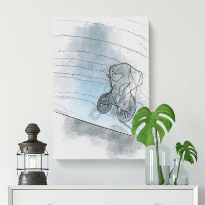 BMX Jump in Abstract - Wrapped Canvas