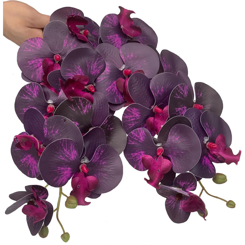 32" Dark Purple Artificial Orchid Stems