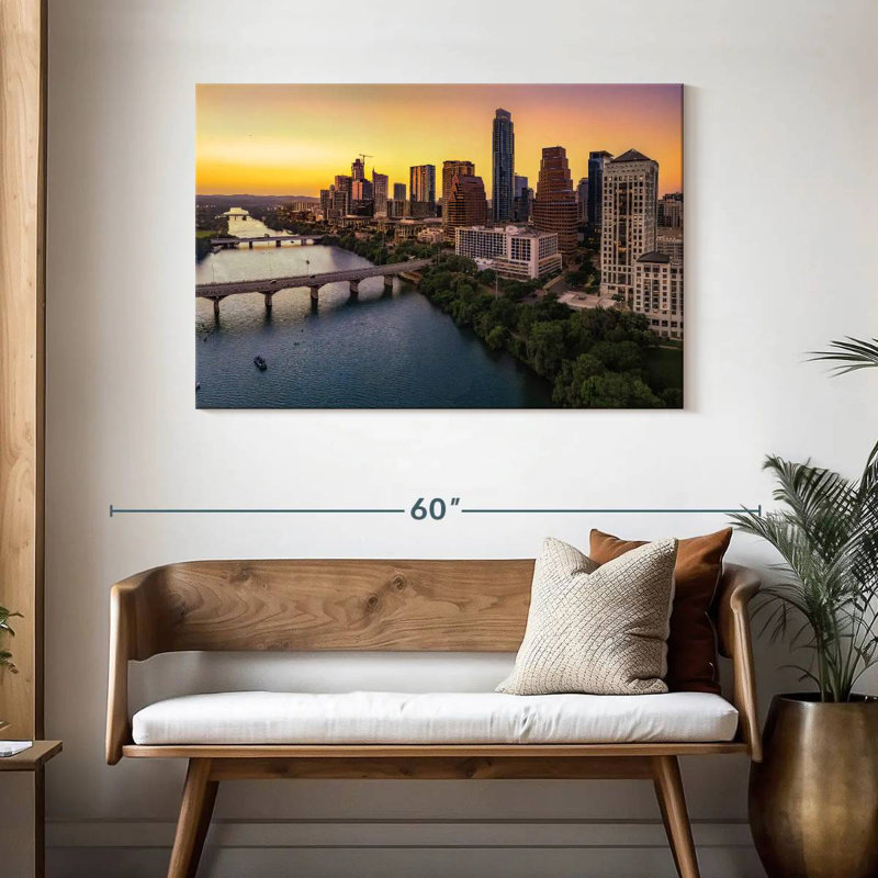 Skyline de Sirci Austin au crépuscule, H 30 po x l 45 po