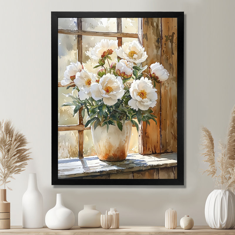 Atherton - reproduction d'art sur toile florale, Reproduction encadrée d'une seule photo, H 44 po x l 34 po