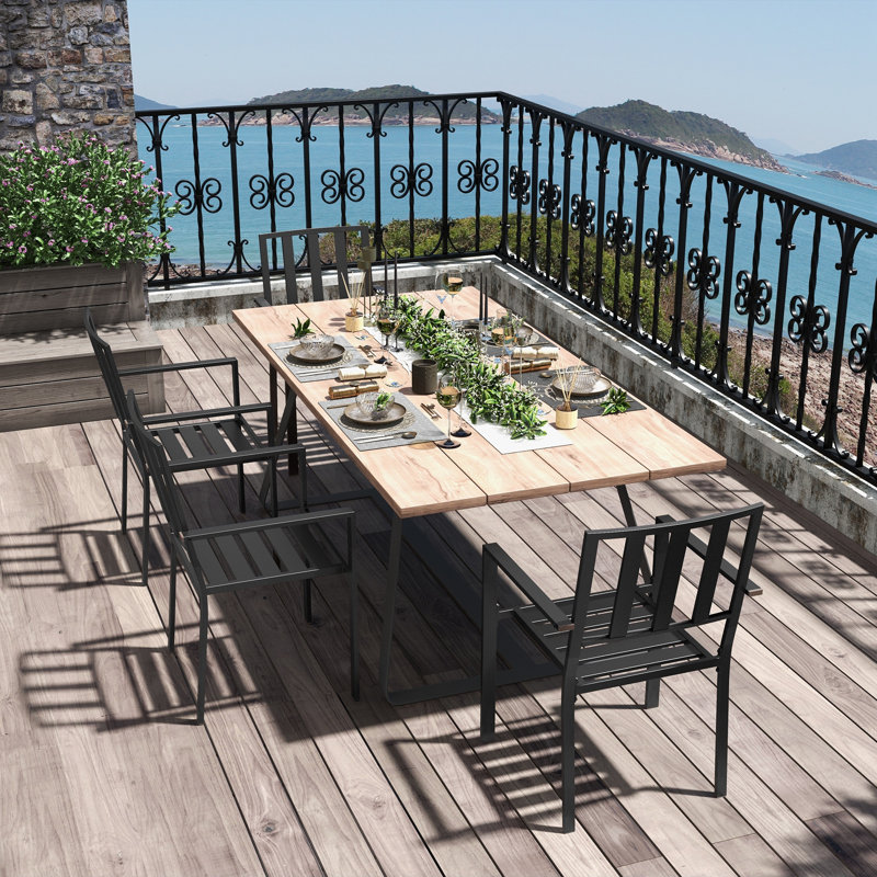 Nielah Stackable Outdoor Patio Dining Armchair