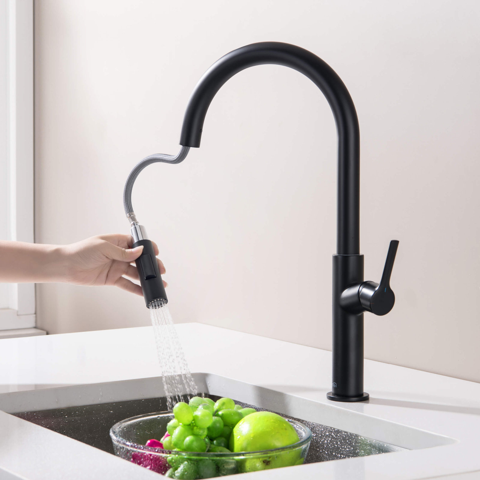 KIBI Fusion Faucet with Soap Dispenser, Matte Black