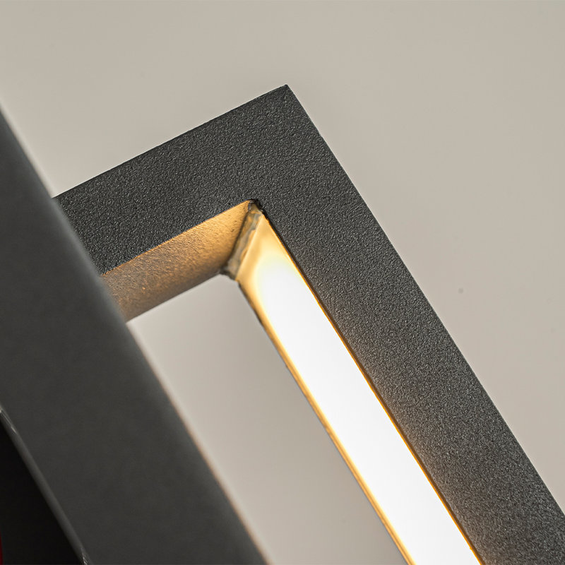 1-light H20 In Minimalist Modern Linear 23w Integrated Led  Outdoor Wall Sconce With Dusk To Dawn Sensor In Matte Black For Porch Patio