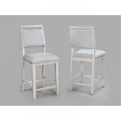 Mobilier de salle à manger en bois massif de 2 po avec revêtement gris clair et gris