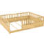 Structure de lit double en pin français avec barrière haute sécurité, porte et lattes de soutien, 79,81 po x 57,73 po x 21,84 po