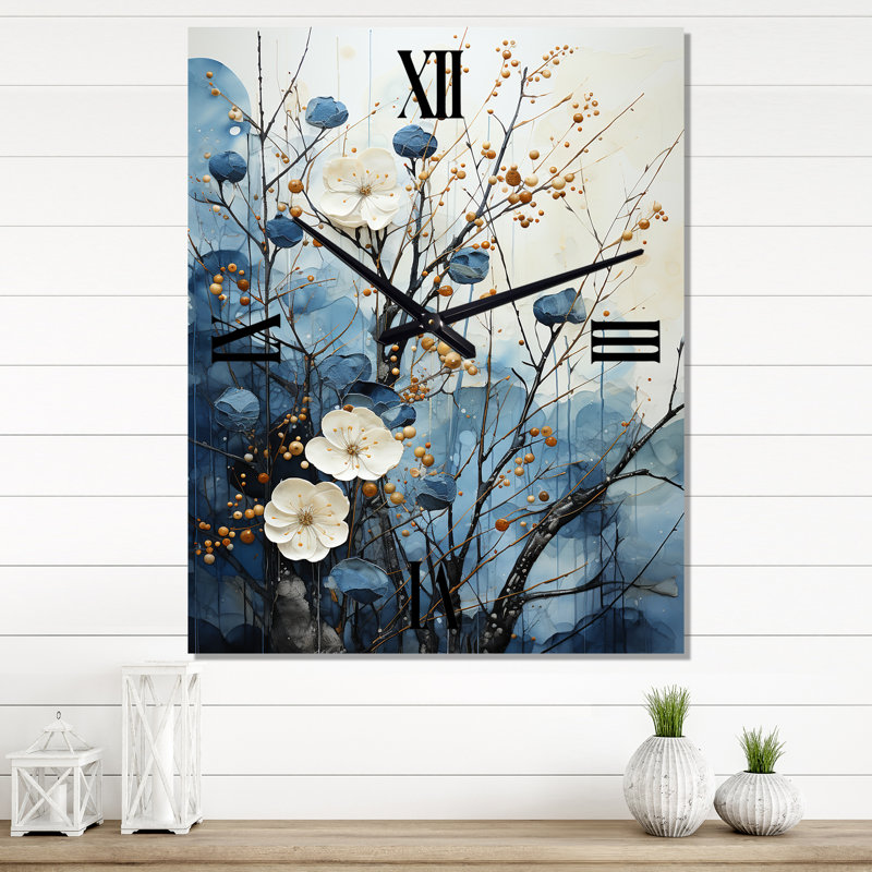 Jadriel - Très grandes horloges murales florales, H 40 po x l 30 po x P 1 po