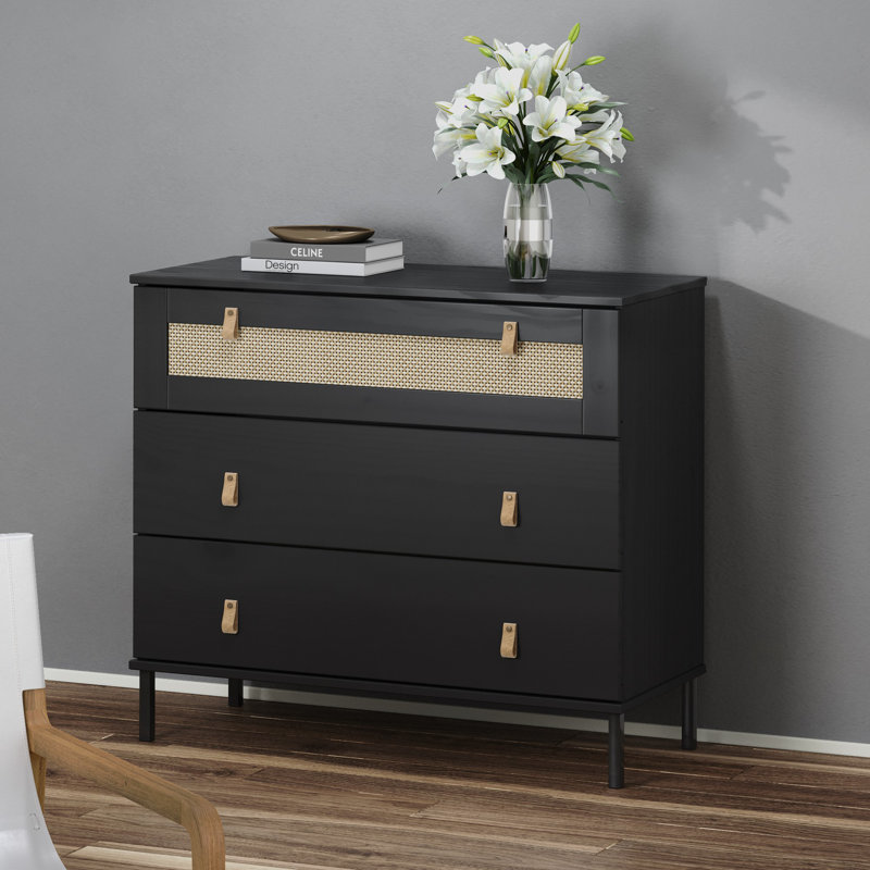 Burslem 90cm Solid Wood Sideboard, Black