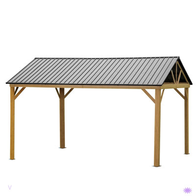Hardtop Gazebo Outdoor Aluminum Gazebo With Galvanized Steel Gable Canopy For Patio Decks Backyard