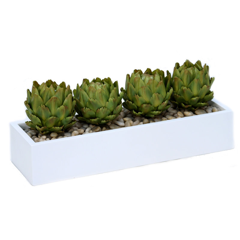 13'' Faux Succulent in Stone Planter