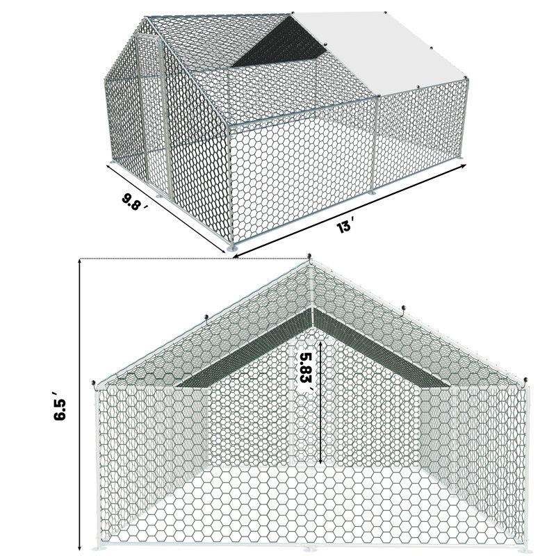 Poulailler Ajaysia, L 156 po x l 117,6 po x H 78 po