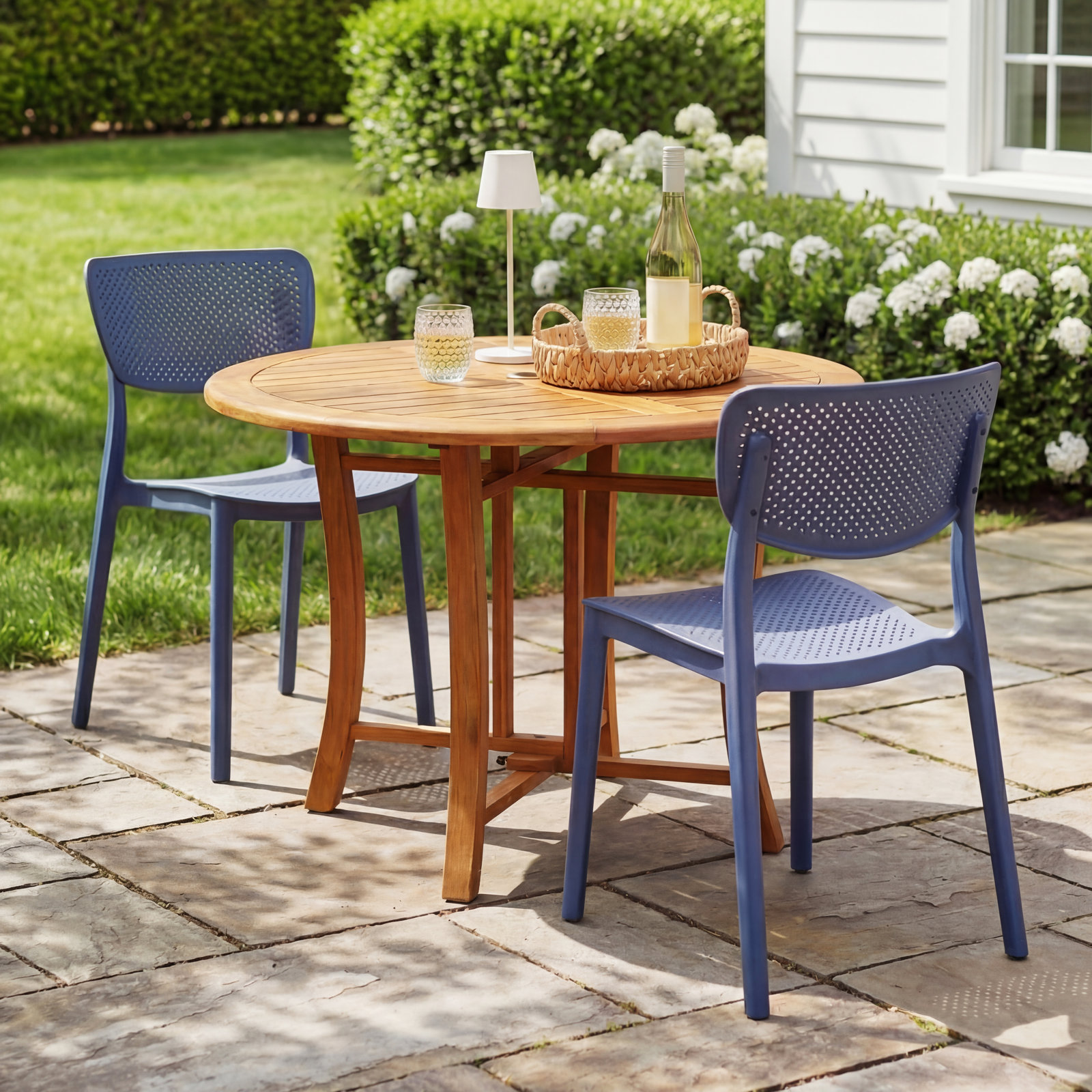 Farrah Stackable Patio Side Chair, Dark Gray