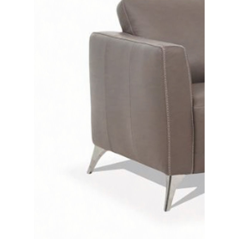 Causeuse en cuir taupe de Malaga (assemblée)
