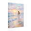 Saint-Valentin, coucher de soleil, plage, femme, robe blanche, vagues, ciel, sable clair-993517996