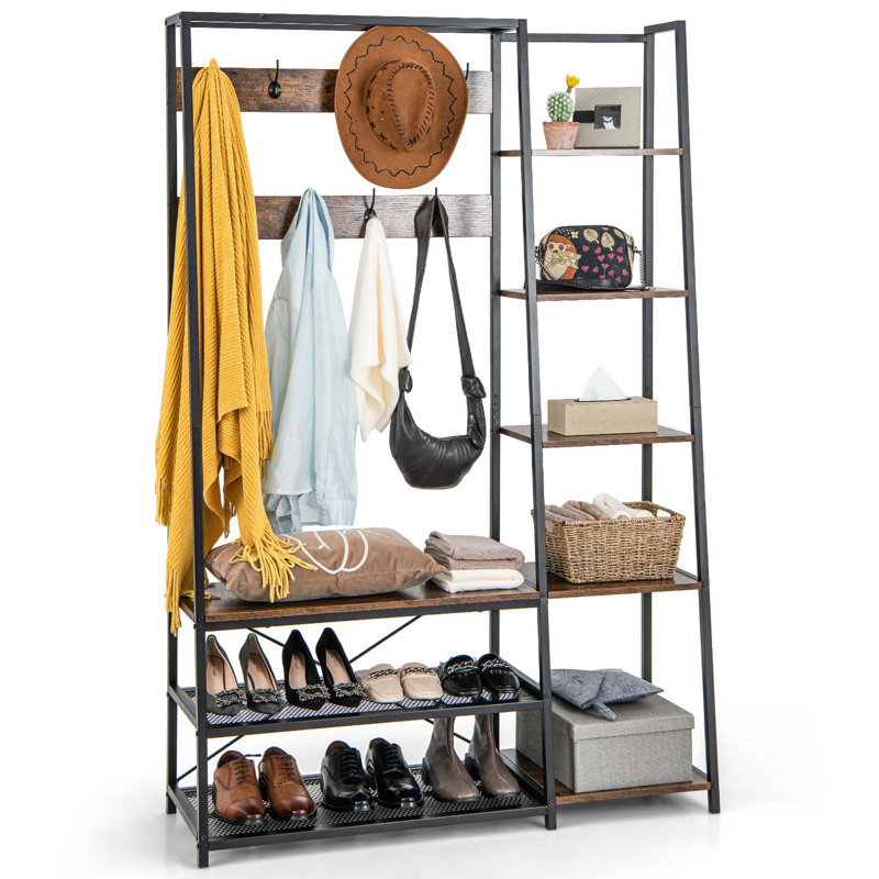 Tiyah Freestanding 9 - Hook Coat Rack
