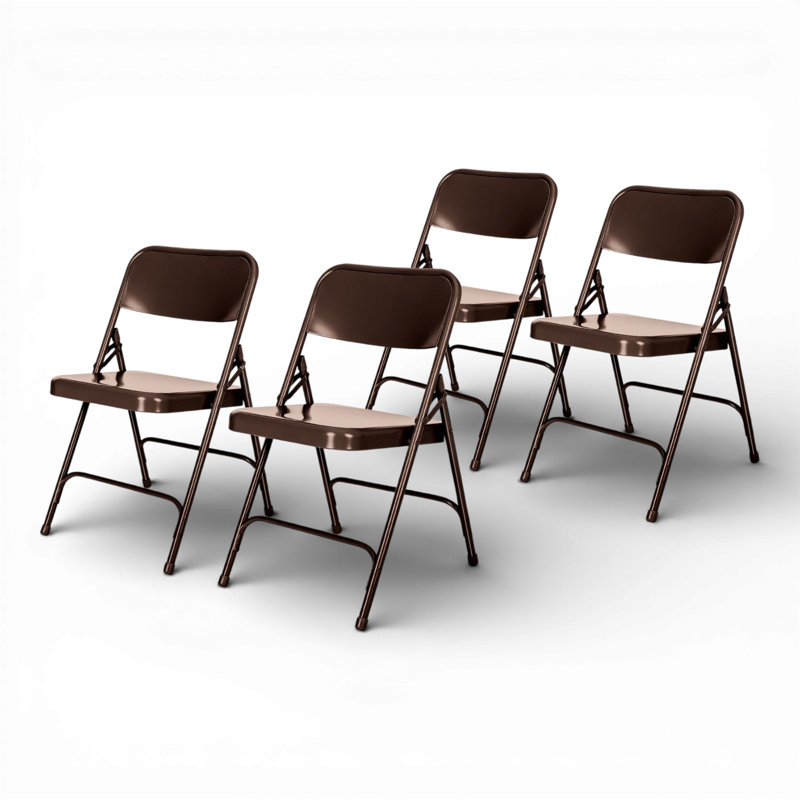 Bernadine Stackable Folding Chair Set of 4, Brun