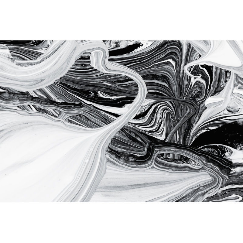White And Black Paint - Wrapped Canvas Print, 61cm H x 91cm W x 3.8cm D