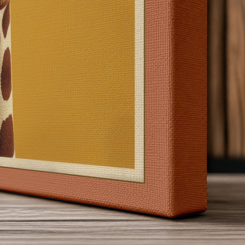 Giraffe Portrait Modern - Wrapped Canvas, 18x12 - 45.7 x 30.5 cm, Terracotta Border